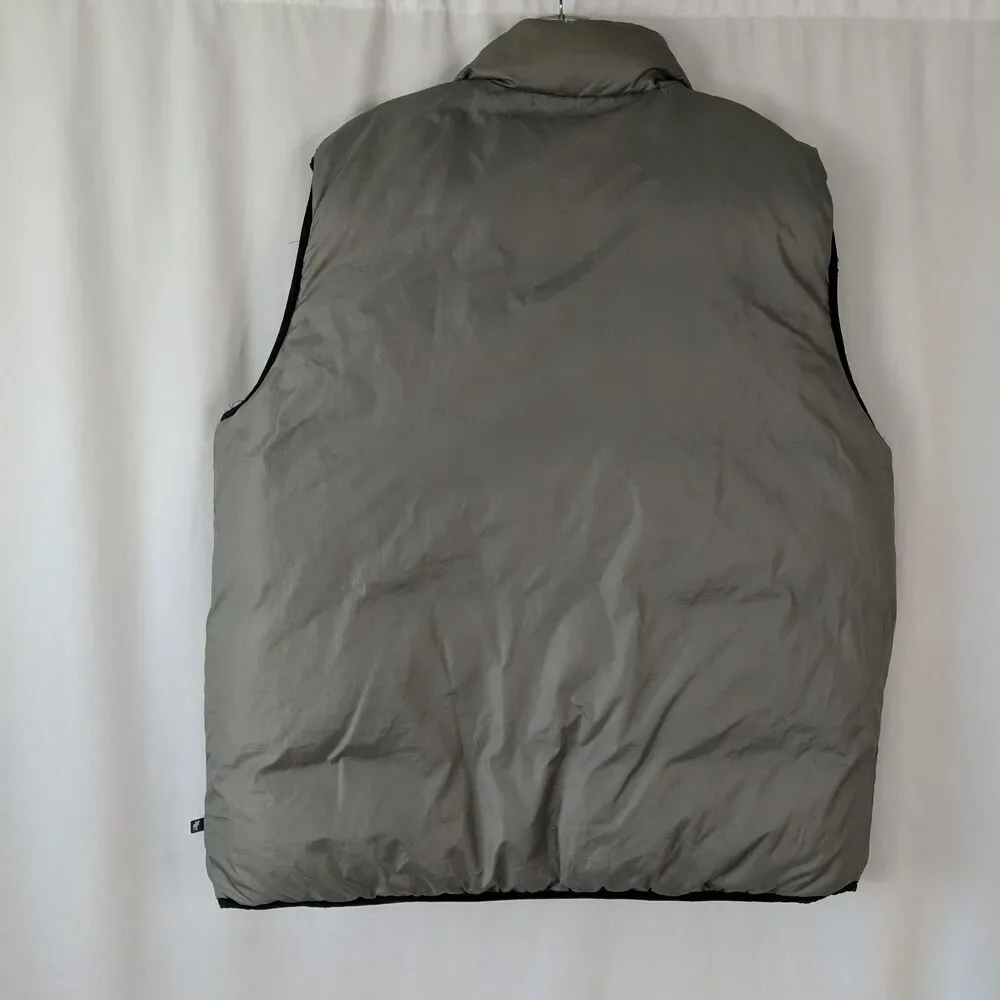 Moose Creek Puffer Vest Reversible Men Size XL Gray Black Pockets Down Feather
